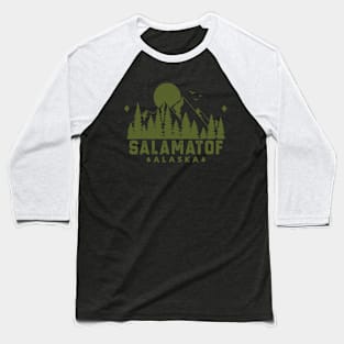 Salamatof Alaska Mountain Souvenir Baseball T-Shirt